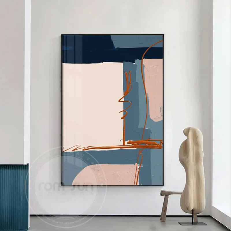 

Abstract Yellow Blue Posters and Print Abstract Bright Canvas Painting Modern Canvas Art for Living Room Nordic Wall Art picture