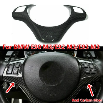 

Car Steering Wheel Sticker Cover Real Carbon Fiber Strip Frame Cover Trim Sticker For BMW M3 Series E90/E92/E93 2008-2013