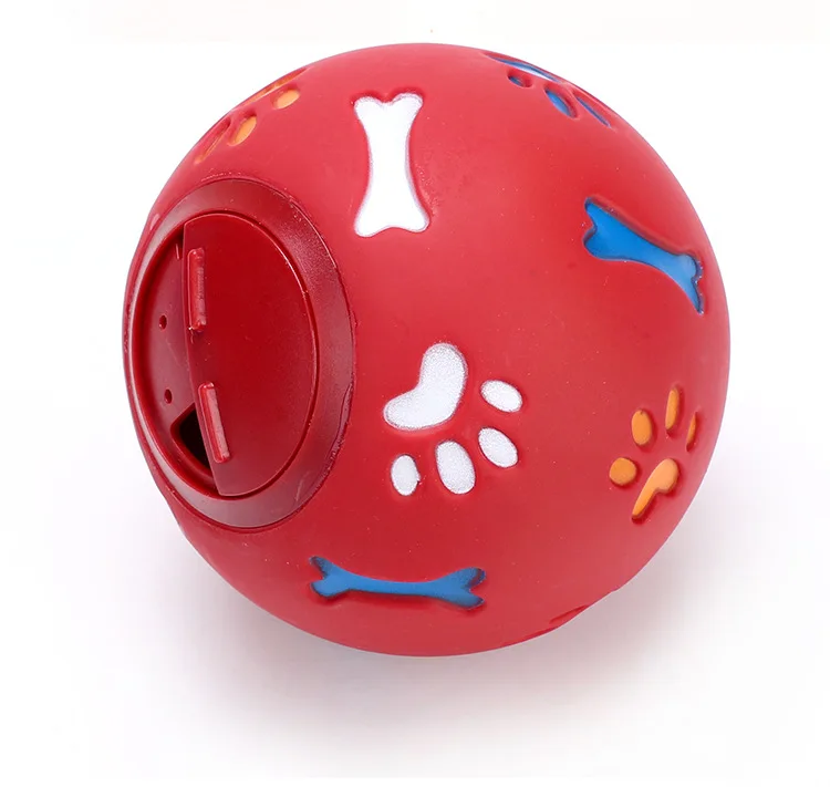 Игрушка для домашних животных укус собака утечка еда Головоломка мяч размер многоцветный опционально молочный желатин мяч - Цвет: Красный