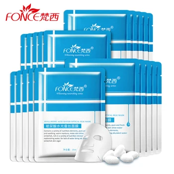 

Fonce 10Piece Hyaluronic acid Moisturizing Silk Facial Mask Oil control Depth Replenishment Shrink Pores Bright face Skin