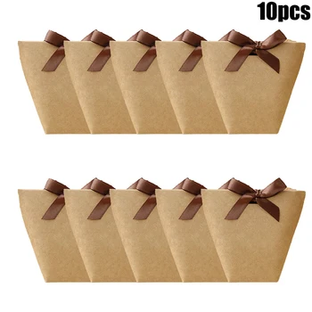 

10* Merci Thank You Gift Packaging Candy Paper Wedding Gift Box Cookie Bag Wrap Candy Gift Bags With Stickers Merry Christmas