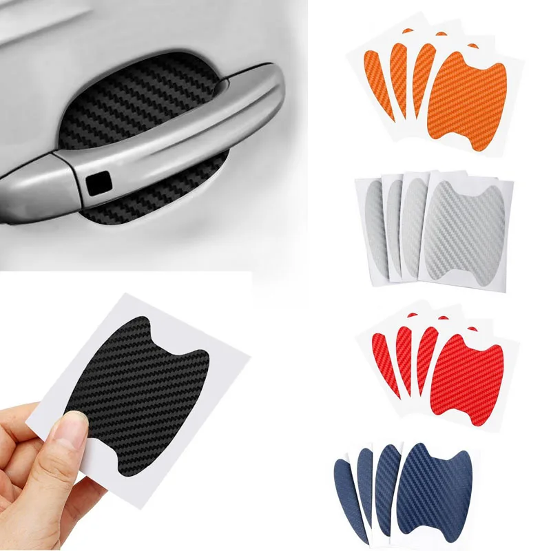 

4Pcs/Set Car Door Sticker Carbon Fiber Scratches Resistant Cover Auto Handle Protection Film Exterior Styling Accessories forCar