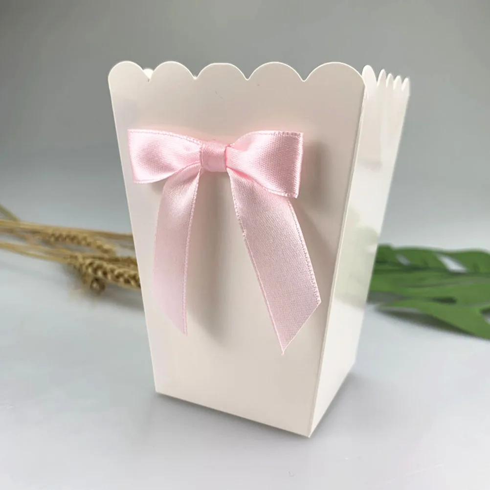 12pc Bow Popcorn Box Party Supplies Paper Popcorn Boxes Bags Candy Snack Treat Boxes Food Container Birthday Baby Shower Wedding