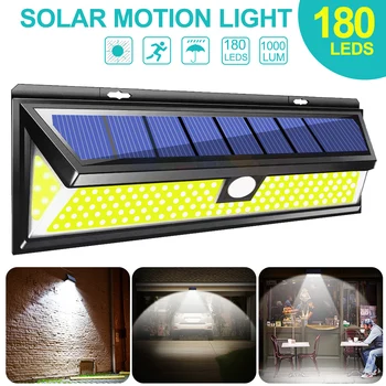 

1/2/4pc 180 LED Solar Power Motion Sensor Light COB 3 Modes Outdoor Garden Yard Waterproof Energy Saving Pathway Solar Wall Lamp