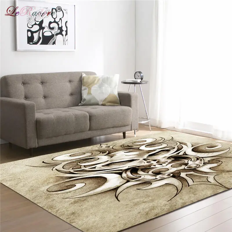 LeRadore Floor Mat Skull Anti-slip Waterproof Carpet for Doormat Rug Porch Water Absorption Living Room Bedroom | Дом и сад