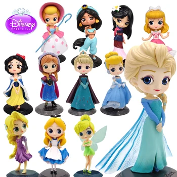 

Disney Princess Series Action Figure Gril's Toy Frozen Aisha Model 23 Style Cake Plug-In Figure Tinker Bell Mermaid Ariel Mulan