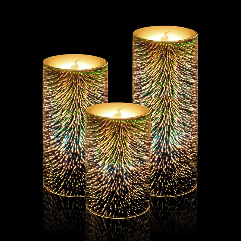 7 свечи, меняющие цвет беспламенный цветной светодиодный Свеча Ароматические электрические свечи для подсвечника Рождественская Свадебная стойка свечи ALZ85