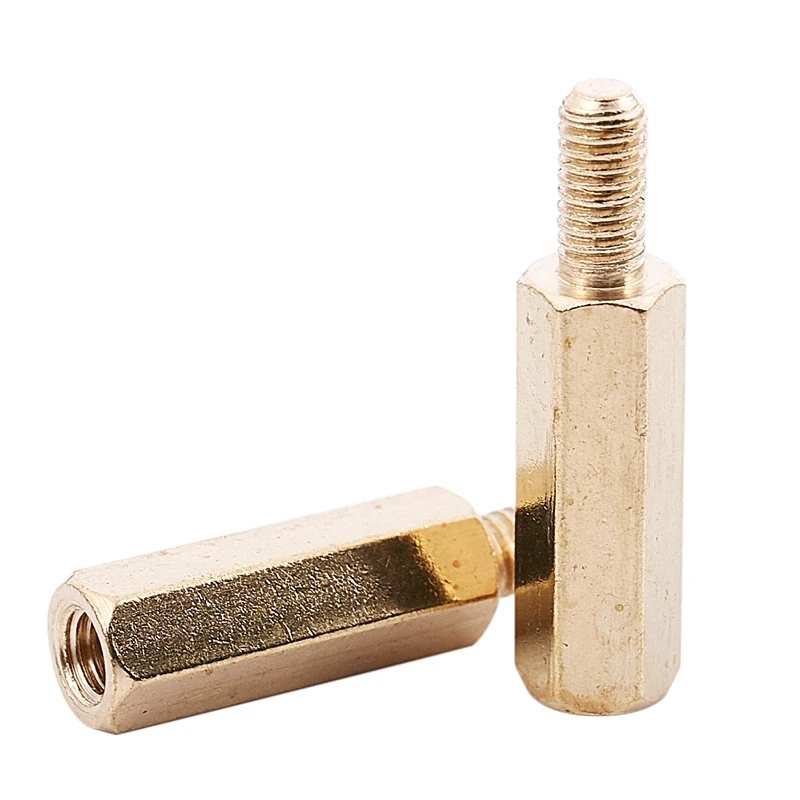 

50 Pcs M3 3mm Male Female Brass PCB Spacer Hex Stand-Off Pillar 20mm