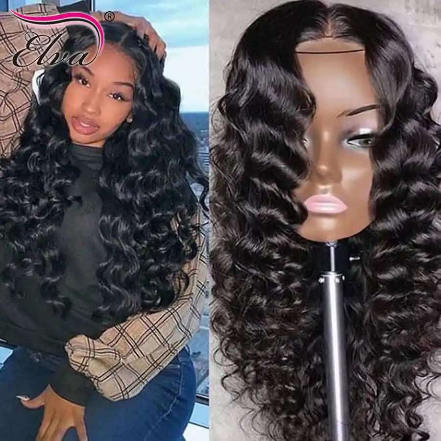Deep Wave Lace Front Wigs For Women Peruvian Human Hair Wigs 13x6 Pre Plucked Wig Remy Elva Hair Transparent Lace Frontal Wig Human Hair Lace Wigs Aliexpress