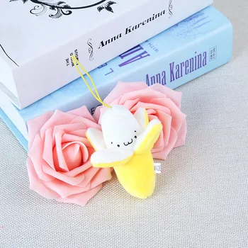 

120pc Peeling banana Keychain Mobile phone chain Creative plush pendant fruit vegetables Anti-stress soft girl Children toy gift
