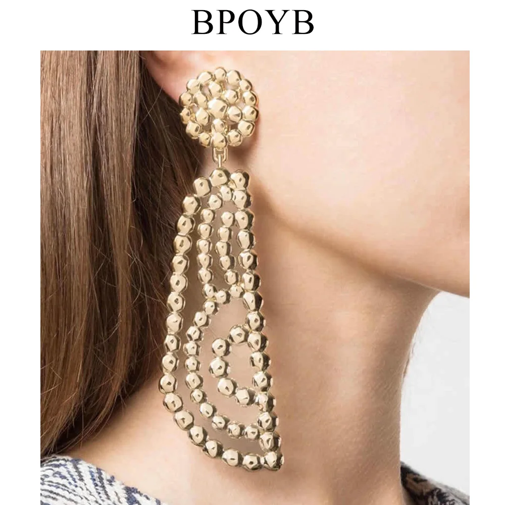 Женские большие серьги-клипсы BPOYB вечерние серьги золотистого/серебристого