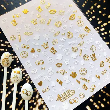 

TSC-150 cute smeil series big size 3d nail art stickers decal cheetsan brand template diy nail tool decorations