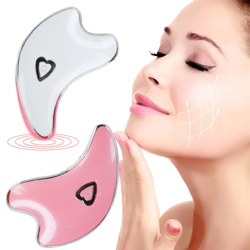  Electric Beauty Scraping Board Small Dolphin Vibration Heating Introduction Instrument Face Lifting