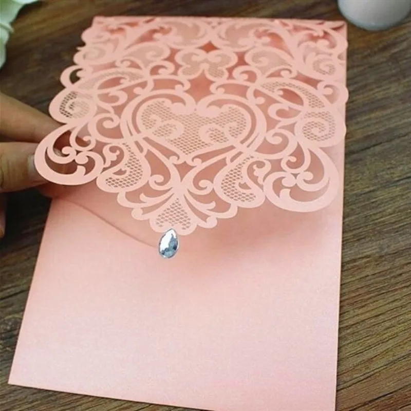  Laser Cut Wedding Invitations Kits 10 Packs Laser Cut Wedding Invitations for WeddingBirthday Parti - 4.00004E+12