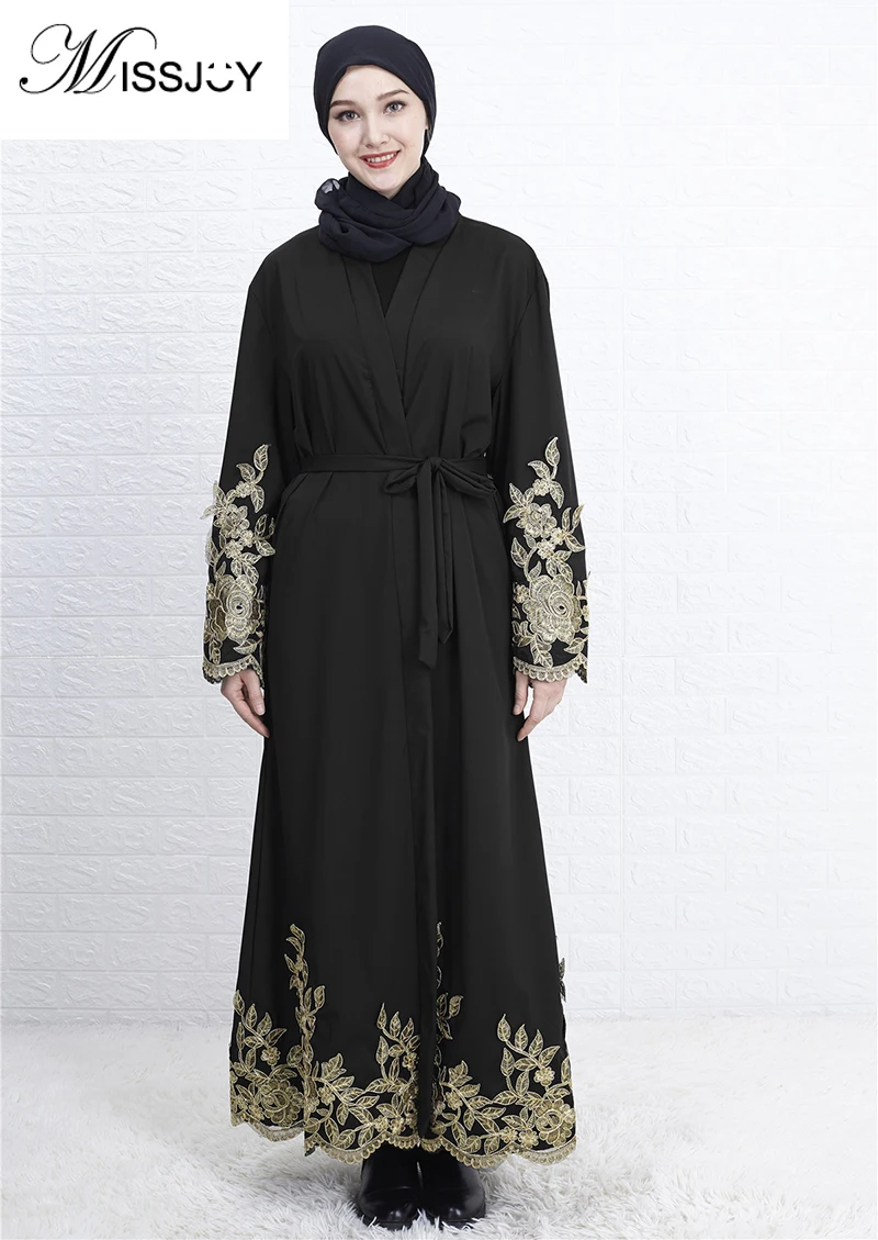

Dubai Kaftan Muslim Dress Women New Style Party High-Grade Gold Embroidered Lace Turkey Islam Cardigan Robe Abaya Dress