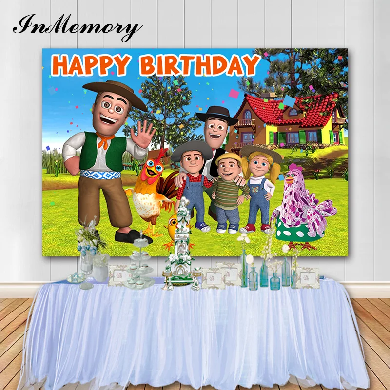 Inmemory Vinyl Kids 1St Birthday Party Sfondo The Zenon Farm Tema Sfondi Photo Booth Puntelli Photocall Banner Photozone