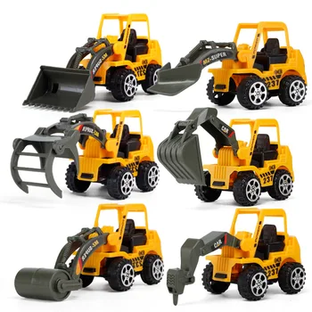 

6 Pcs/Set Vehicle Truck Car Model Plastic Diecast Construction Bulldozer Engineering Model Toy Cars for Kids Children Boys Gift
