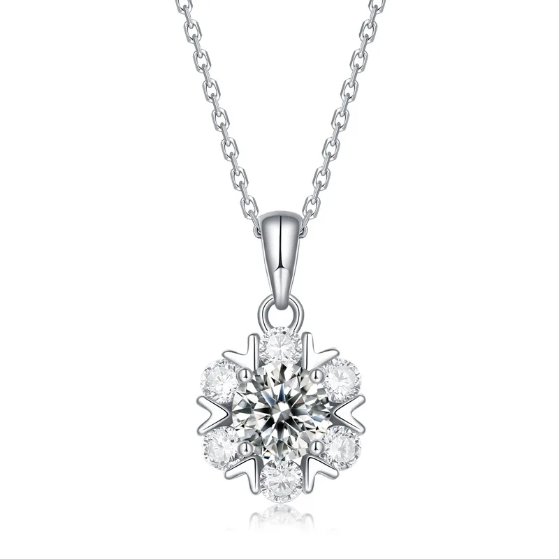 

S925 Silver Romantic Snowflake Pendant Fashion-Necklace Women's Elegant Pendant Gift Ornament