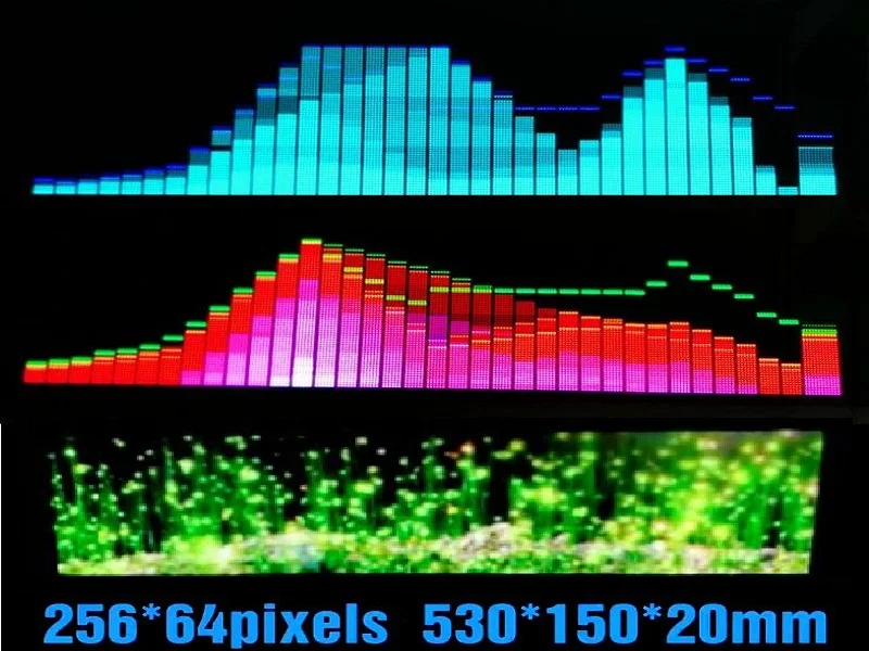 Полноцветный музыкальный спектральный дисплей LED256 * 64 RGB пикселей AGC