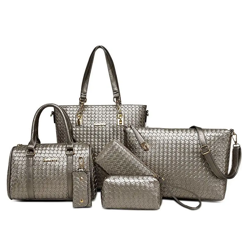 

2017 Autumn And Winter New Style WOMEN'S Bag Fashion Weaving Six Pieces Set Different Size Bags Shoulder Bag Shoulder Handbag a