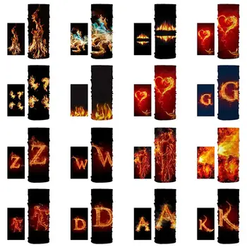 

The New Dustproof and Breathable Scarf Silk Scarf Warm Flame Letter Pattern Soft and Safe Material Unisex Magic Tube Scarf