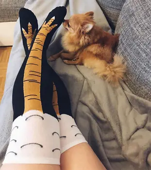 

Autumn Winter 3D Funny Women's Chicken Socks Thigh High Sock 3D Cartoon Ainimals Cute Funny Thin Toe Feet Ladies Creative Socks