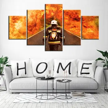 

5 pcs Fire Rescue Paintings Firefighter Fireman Square Round Drill Mosaic Diamond Painting Cross Stitch DIY 5D Full Embroidery