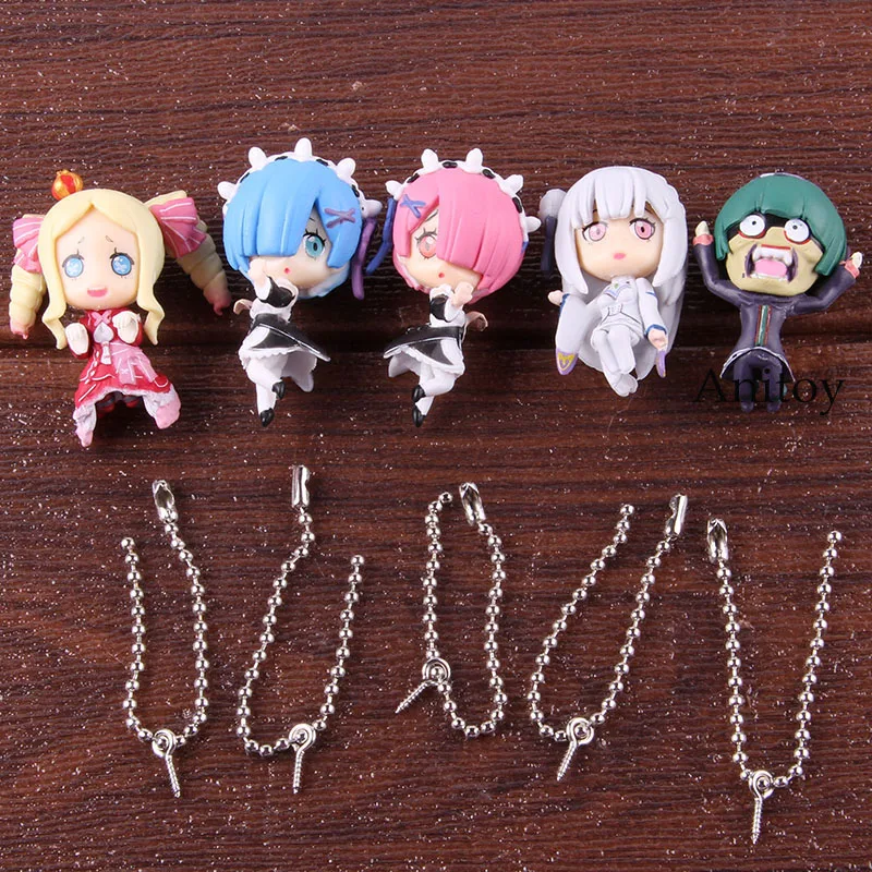 Аниме relife в другом мире от Zero Figure Rem Ram Emilia Beatrice экшн-брелок в виде фигуры игрушки украшения 5 шт./компл