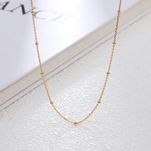 Нежное ожерелье из стерлингового серебра 925 пробы, золотая цепочка со спутником, Минималистичная цепочка для колье, ювелирное изделие, летний подарок для девушек-подростков, женщин
