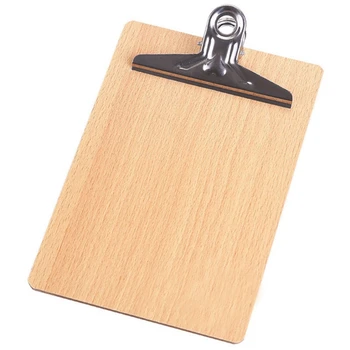 

A4 Wooden Clipboard File Folder Stationary Board Hard Board Writing Plate Clip Document Bag File Folder Clipboard Report Office