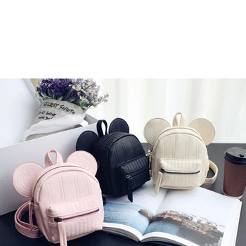 

New Korean Fashion Women's Bag Embroidery Mickey Small Double Back Mini Backpack Casual Wild Bag
