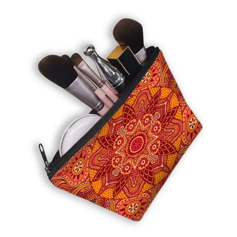 Bohemian Print Cosmetic Bag African Woman Fashion Travel Lipstick Toiletry Bag Shopping Purse Cosmetic Case Gift 5