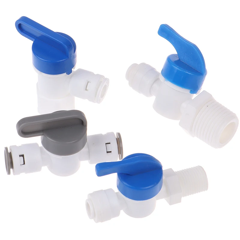 H08791187abc147f3b89225dc3a639b64S 1/4 "1/2" Inline Tube Tap kulowy zawór odcinający szybkozłącze podłączenie akwarium RO filtr wody System odwróconej osmozy