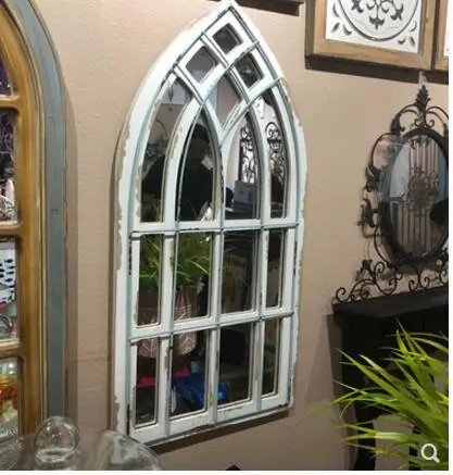 Американский кантри ретро сделать старые поддельные окна сделать старое зеркало Настенное подвесное Окно Зеркальное украшение для стен крыльцо магазин окна decora