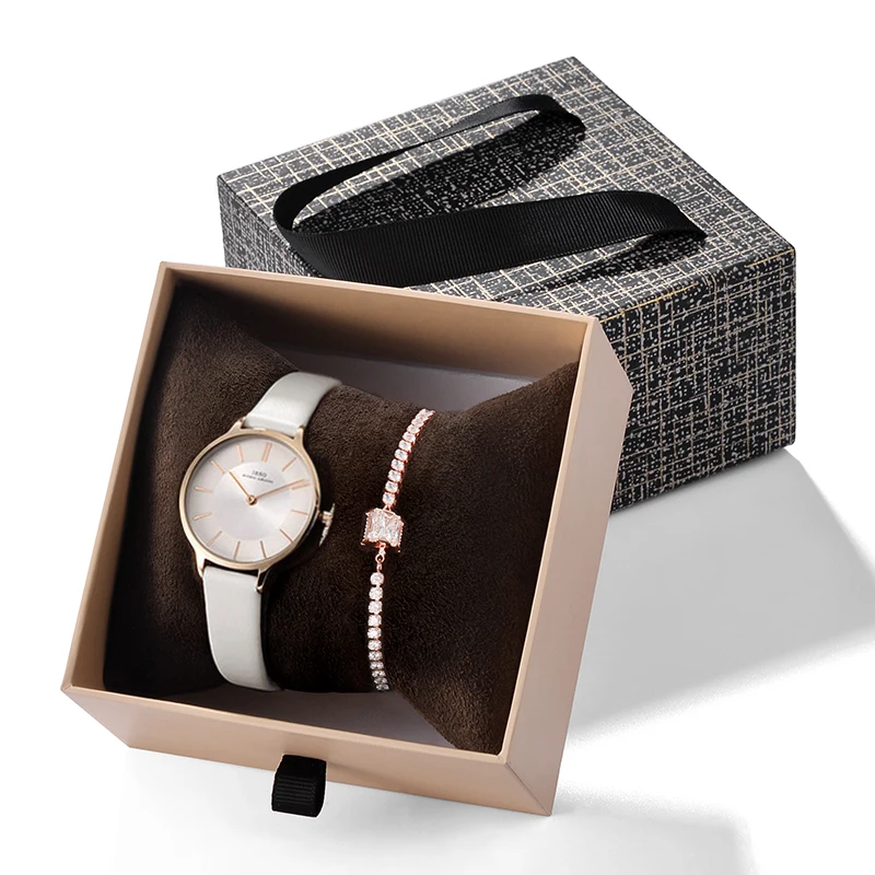 IBSO Crystal Bracelet Watches Set Female Rose Gold Quartz Watch Luxury Women Watch Bangle Set For Valentine's Gift Dropship 