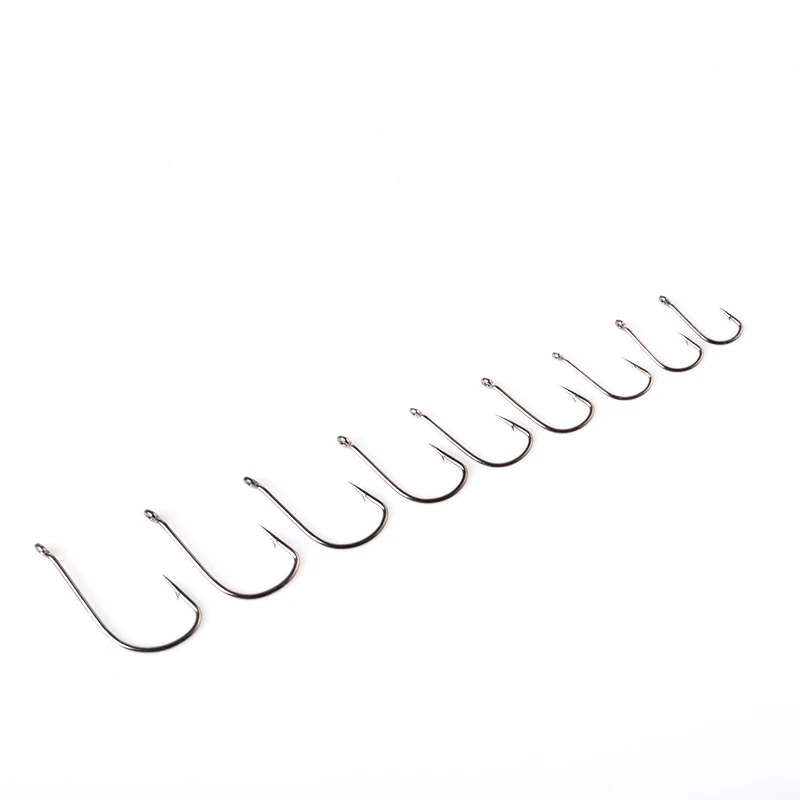 FTK-011 High Carbon Steel Fishing Hook With Ring 7.5-15mm Barbed Single Carp Feeder With Eyes