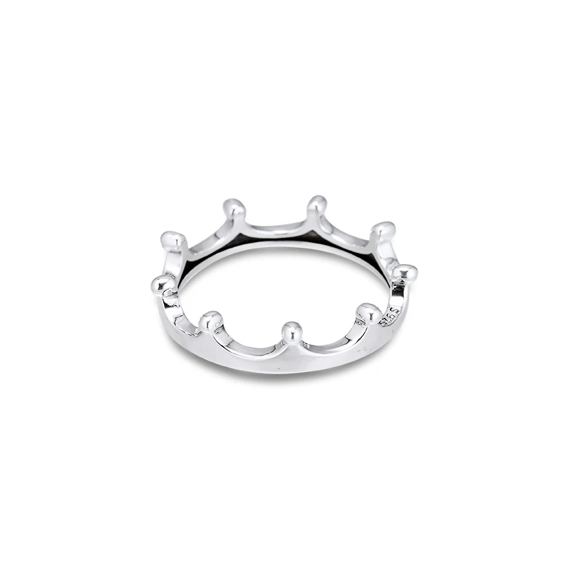 Polished Crown Ring Genuine 925 Sterling Silver Rings For Jewelry Making Woman DIY Fashion Female Party Wedding | Украшения и
