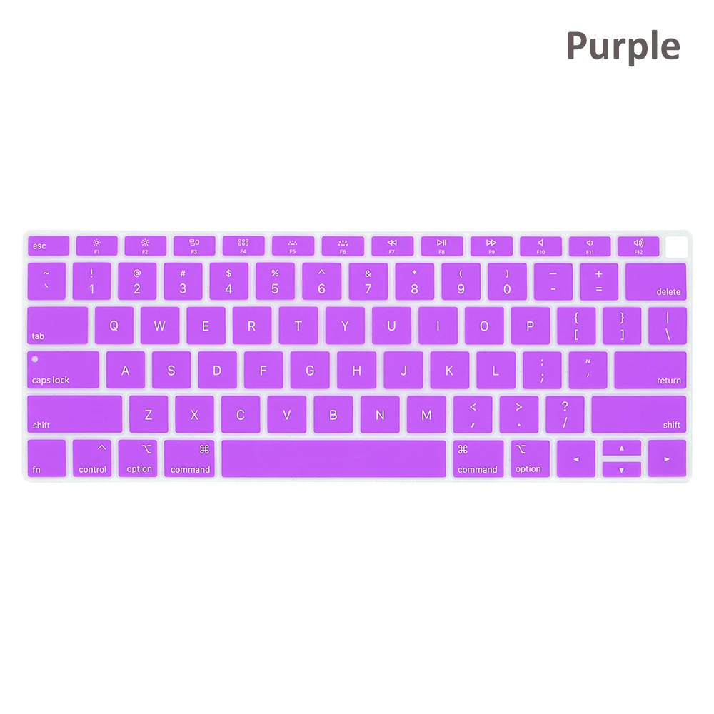 Силиконовый чехол для клавиатуры для ноутбука Мягкая красочная Защитная пленка для кожи защита от пыли водонепроницаемый для MacBook Air 13 дюймов выпуска A1932 - Цвет: purple