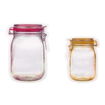 

21 Pcs Mason Jar Zipper Bags Snack Sandwich Zipper Closure Bags Reusable Airtight Seal Storage Bags