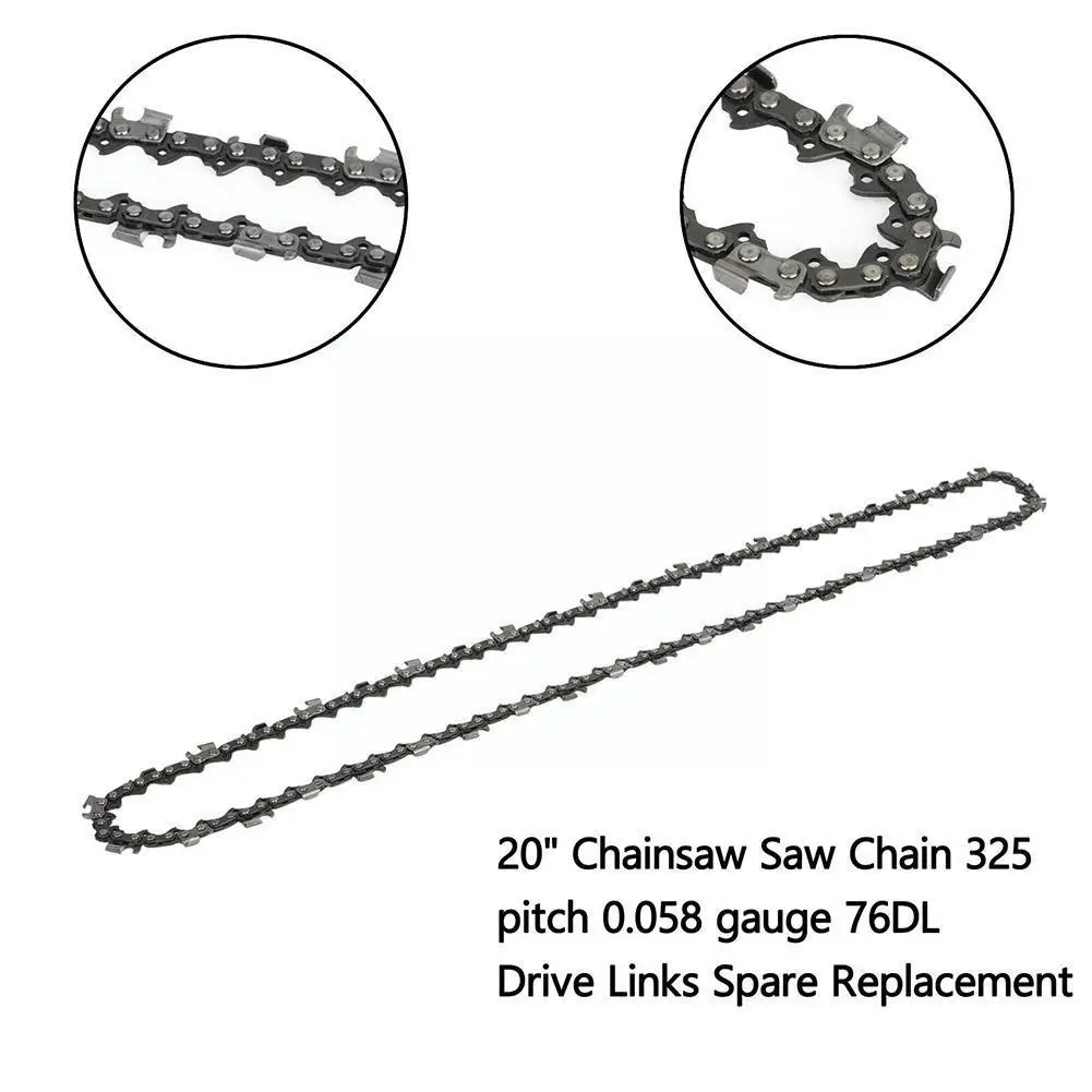 20 Inch 76 Links Replacement Chainsaw Saw Mill Ripping Chain For Timberpro 62cc 0.325 Model Smooth For Cutting Lumber