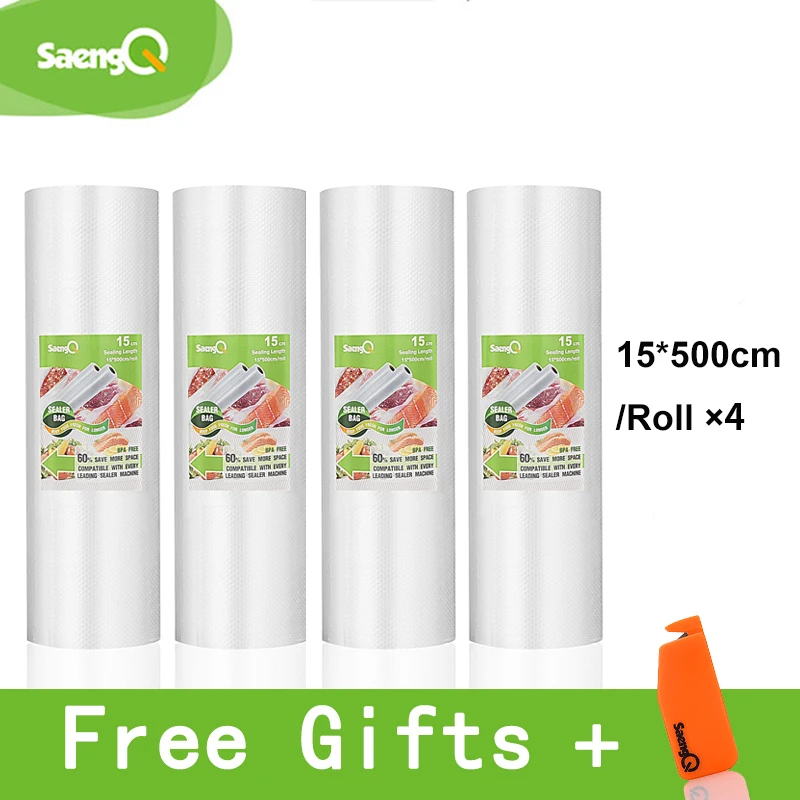 15cm-4pcs SaengQ 5 рулонов/много жизни Кухня Еда вакуум сумка сумки для хранения для вакуумный упаковщик еда свежий долго сохраняя 12+ 15 20 25 30 см* 500 - Цвет: 15cm-4pcs