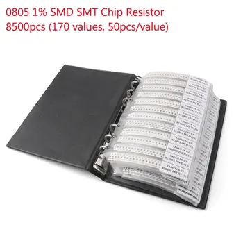 

1 set 0805 smd resistor sample book 170values 50 pcs 8500 pcs 1% 0ohm chip resistor kit assortment