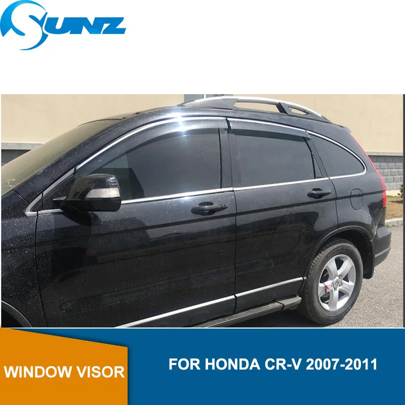 

Car Window Visor For Honda CR-V 2007-2011 Chrome strip Window rain protector For Honda CR-V 2007 2008 2009 2010 2011 SUNZ
