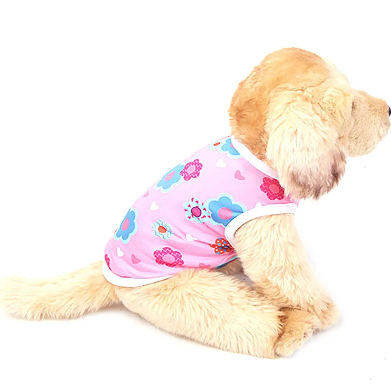 2021 Summer Cartoon Cat Vest Dog T-Shirts Print Pet Clothes Costume Cats Thin Clothing For Small Dogs Chihuahua Cute Puppy Vest
