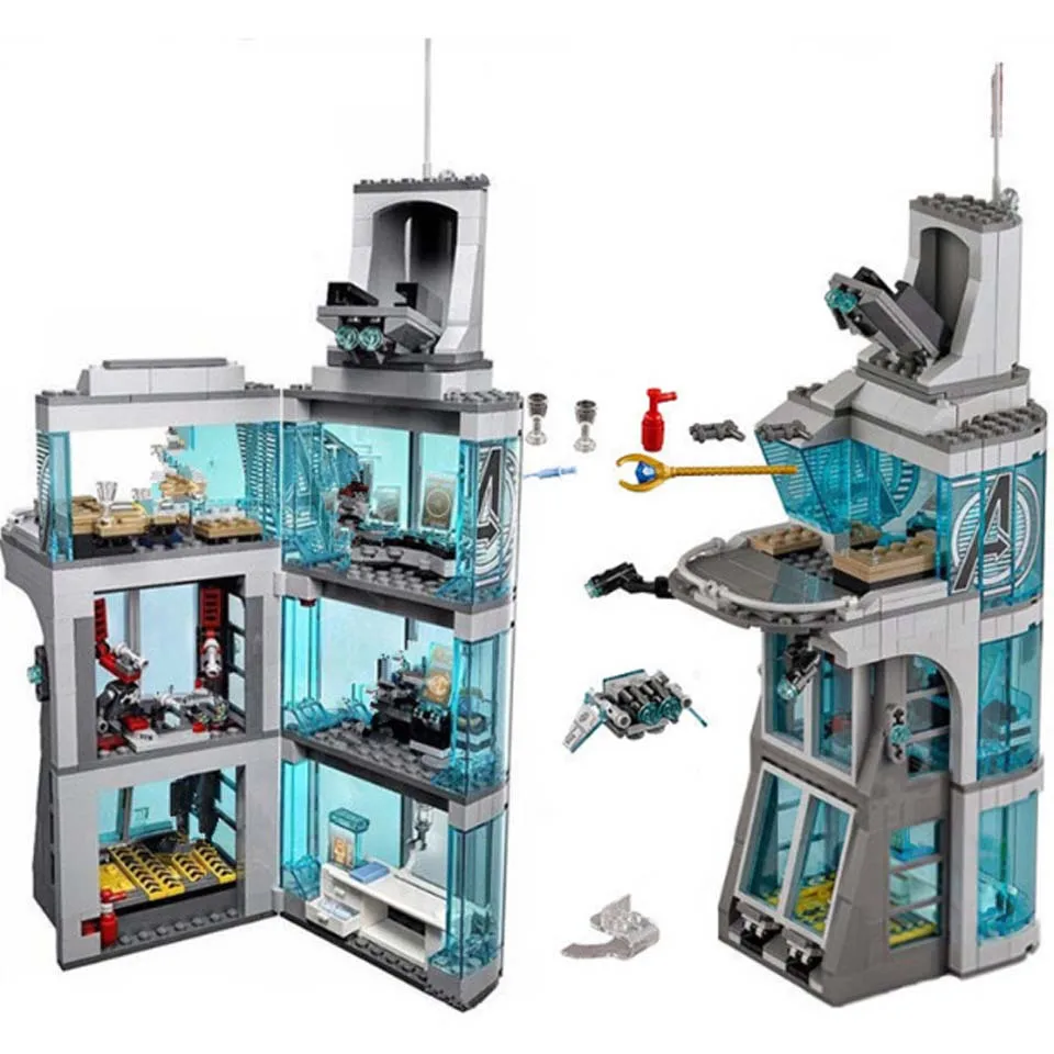 

7114 Avenger Super Hero Attack on Avengers Tower Bricks Giant Building Block Toys Compatible With legoinglys 76038