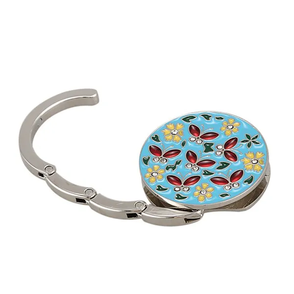 Cloisonne бабочка цветок складной Леди Девушка Pothook женская сумка с кнопкой вешалка крюк кошелек вешалка для стола держатель