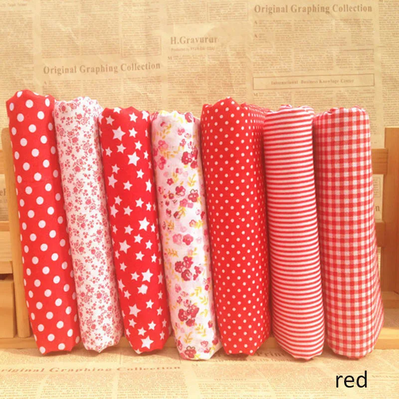 

7Pcs Mixed Style Vintage Handmade 25*25CM Cloth Material Floral Print Sewing Patchwork Cotton Fabric