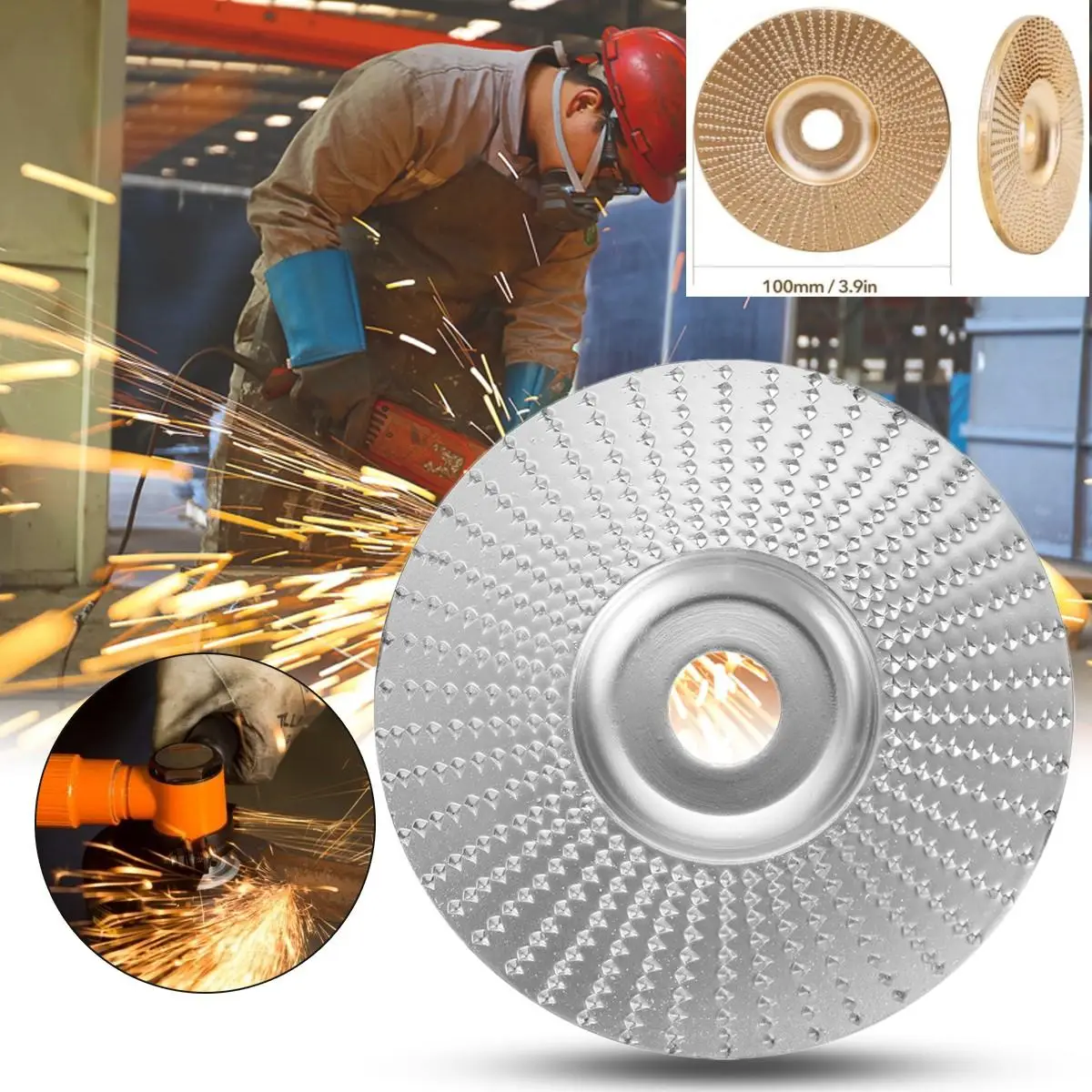 Wood Grinding Wheel angle grinder disc wood carving disc Sanding Abrasive tool 75/85/100mm Silver/gold