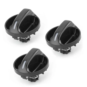 

3pcs Switch Control Knob A/C For Toyota Tundra 2000-2006 Heater Fan Black