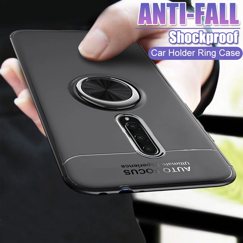 

Luxury Car Holder Ring Case On The For Xiaomi Redmi K20 Pro 7 Note 6 5 7 Pro Shockproof Case For Pocophone F1 Soft Silicone Case